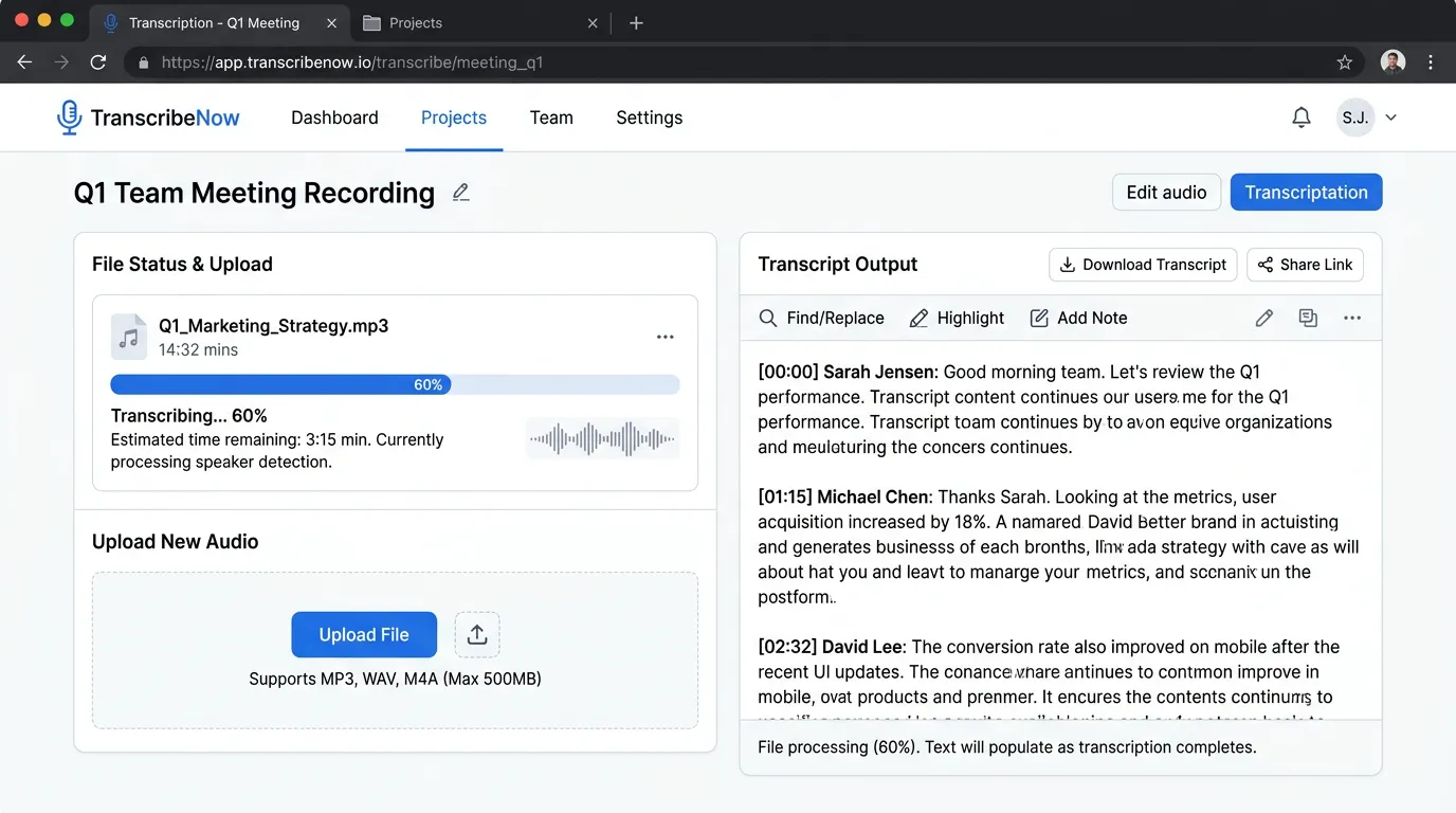 Whisper Web transcription interface for subtitle creation