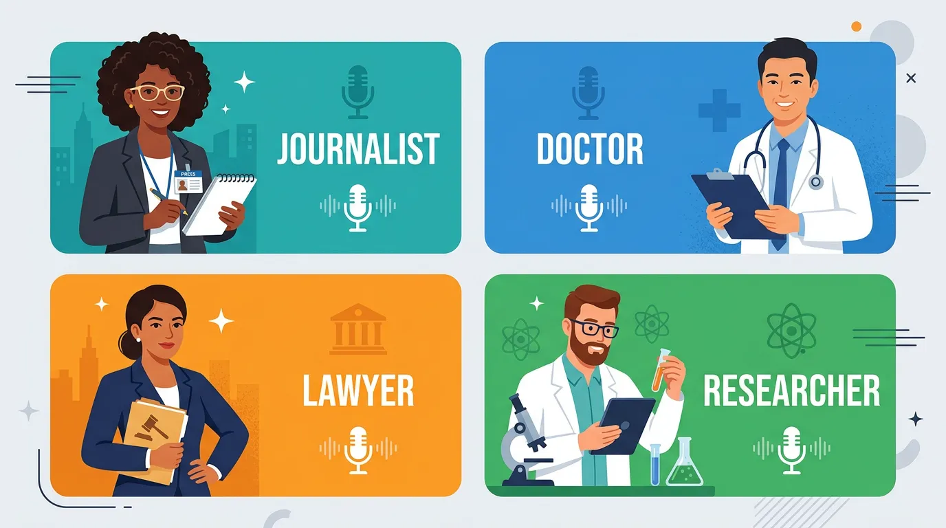 Professionals using speech-to-text technology