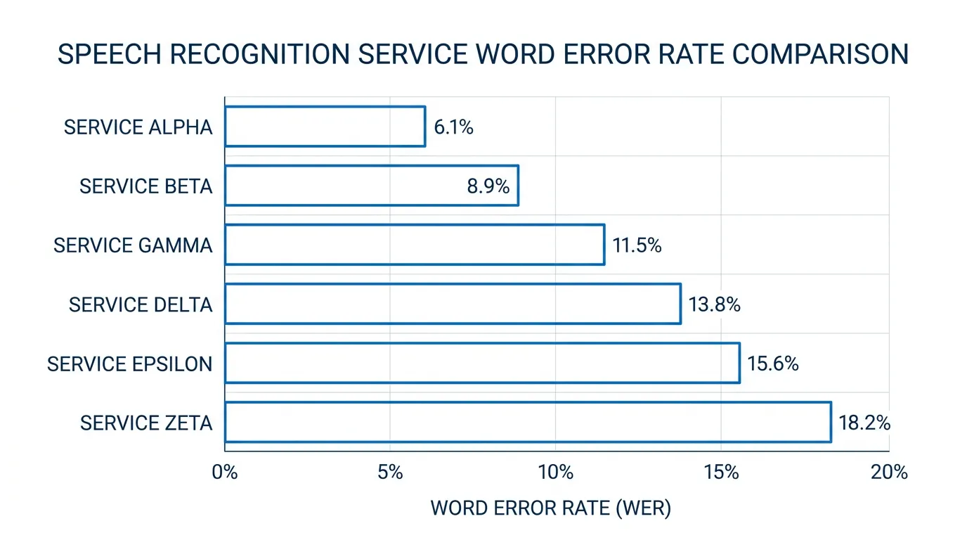 Word error rate comparison chart
