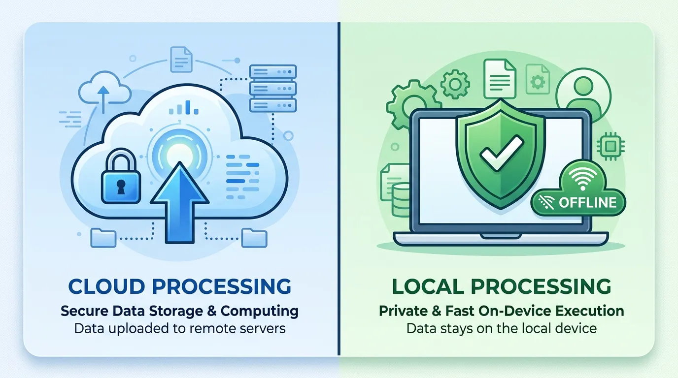 Privacy comparison between local and cloud processing